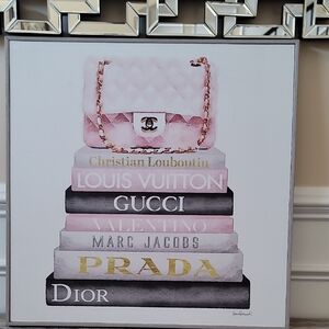 Chanel Pink and White Handbag Art Print